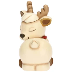 THUN Renna Robin seduta in ceramica, media* Addobbi Natalizi|Figure