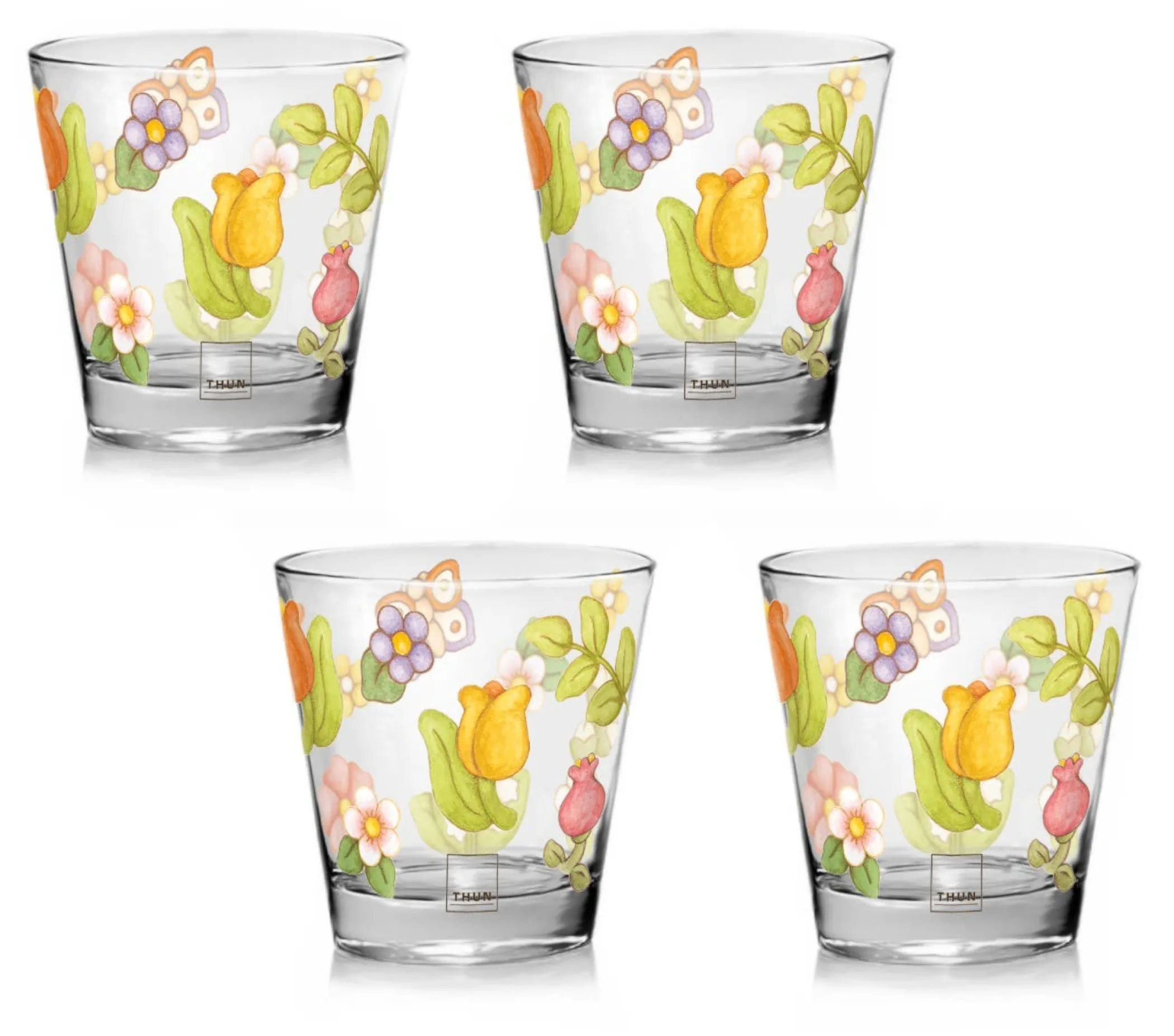 THUN Set 4 bicchieri colorati in vetro Happy Country* Bicchieri E Caraffe
