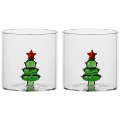 THUN Set 2 bicchieri con albero Sorprese di Natale* Bicchieri E Caraffe|Accessori Natalizi Per La Tavola