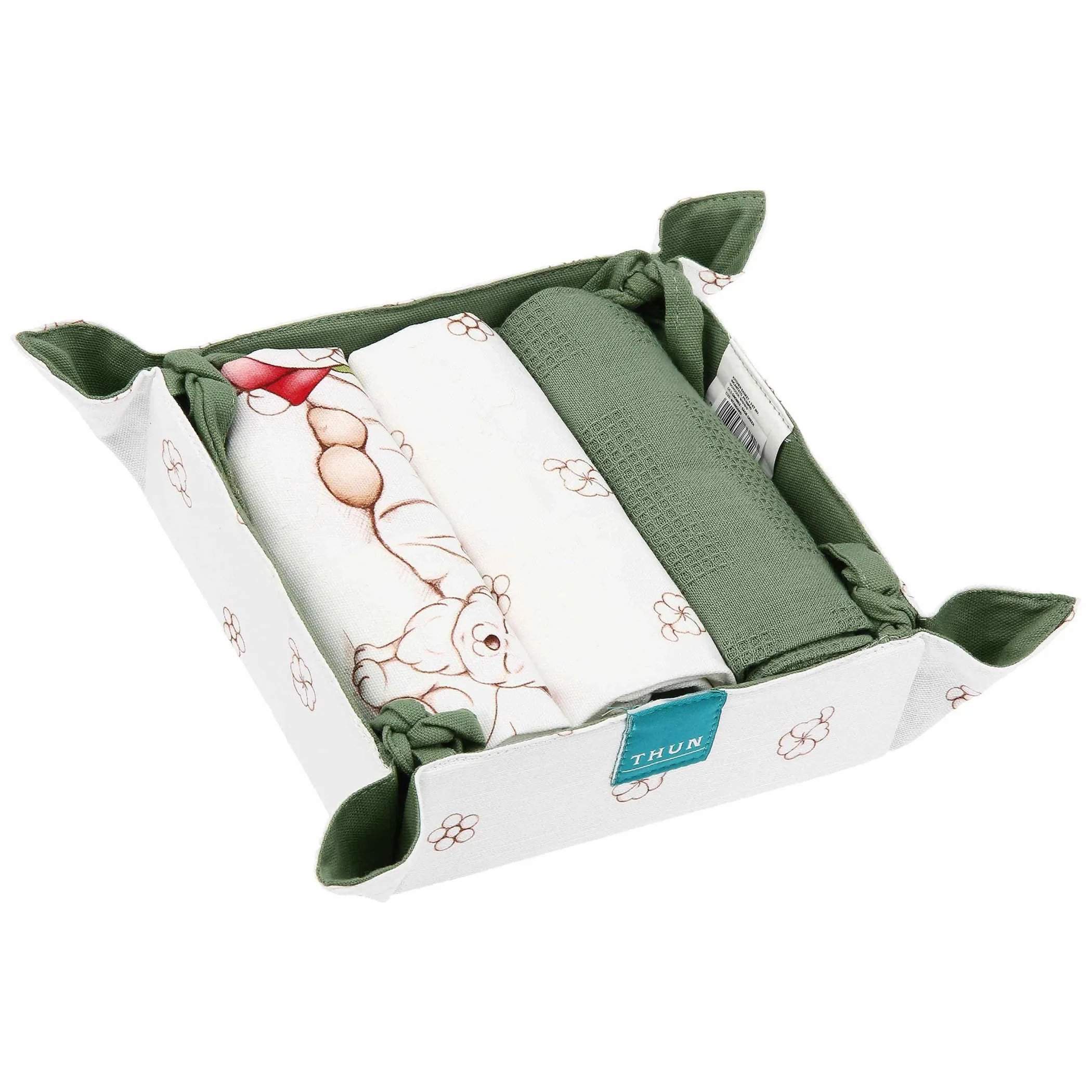 THUN Set 3 canovacci con cestino in tessuto Inverno incantato* Tovaglie Runner E Altro Tessile