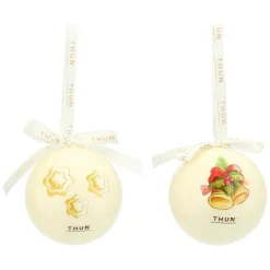 THUN Set 4 palline natale bianche* Addobbi E Decorazioni Per Albero