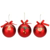 THUN Set 3 palline natalizie rosse in poliestere, grandi* Addobbi E Decorazioni Per Albero
