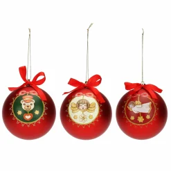 THUN Set 3 palline natalizie rosse* Addobbi E Decorazioni Per Albero