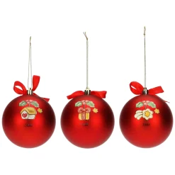 THUN Set 3 palline natalizie rosse* Addobbi E Decorazioni Per Albero