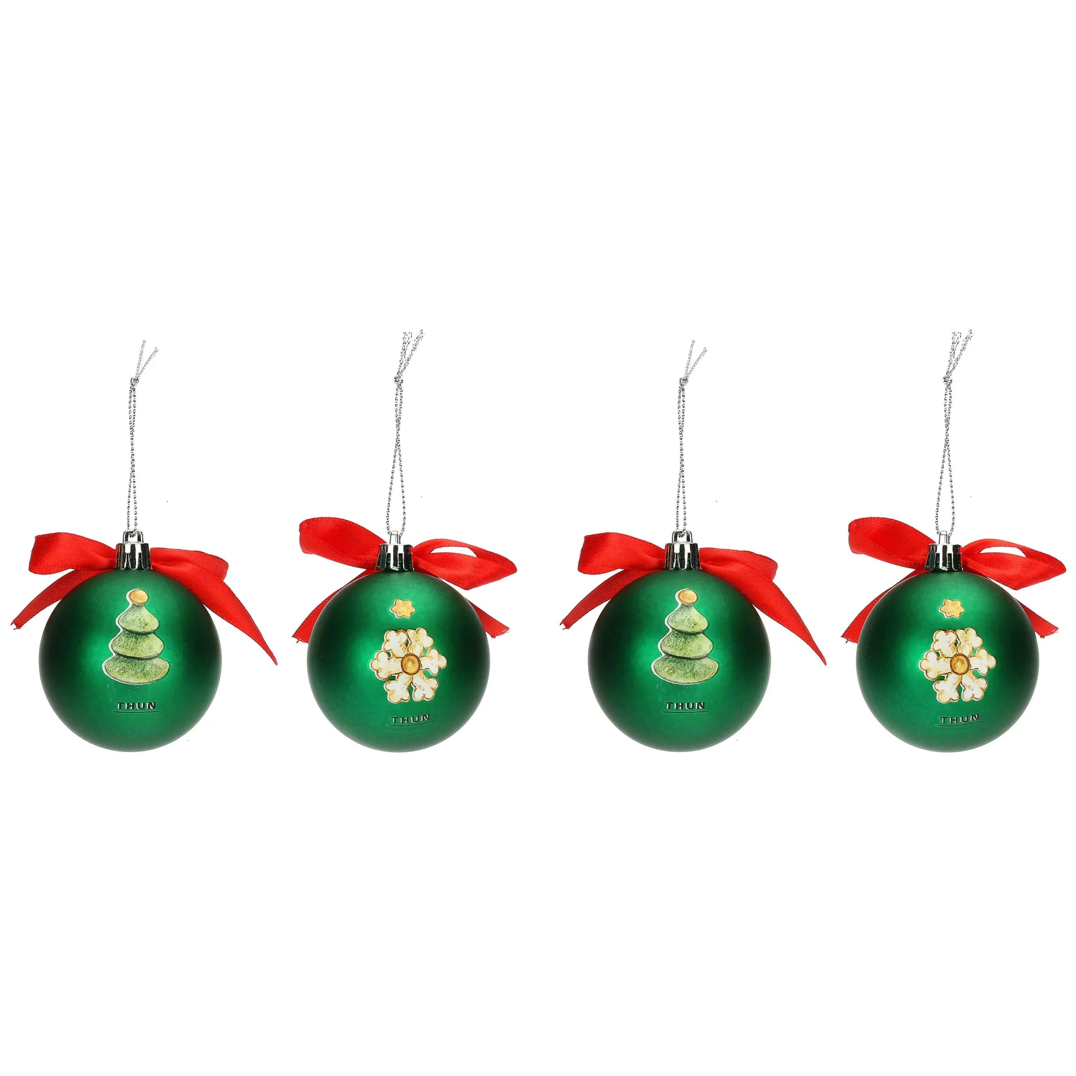 THUN Set 4 palline natalizie verdi* Addobbi E Decorazioni Per Albero