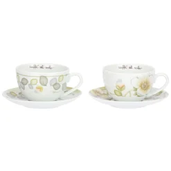 THUN Set 2 tazze colazione con piattino in porcellana Bloom* Set Tazzine E Tazze