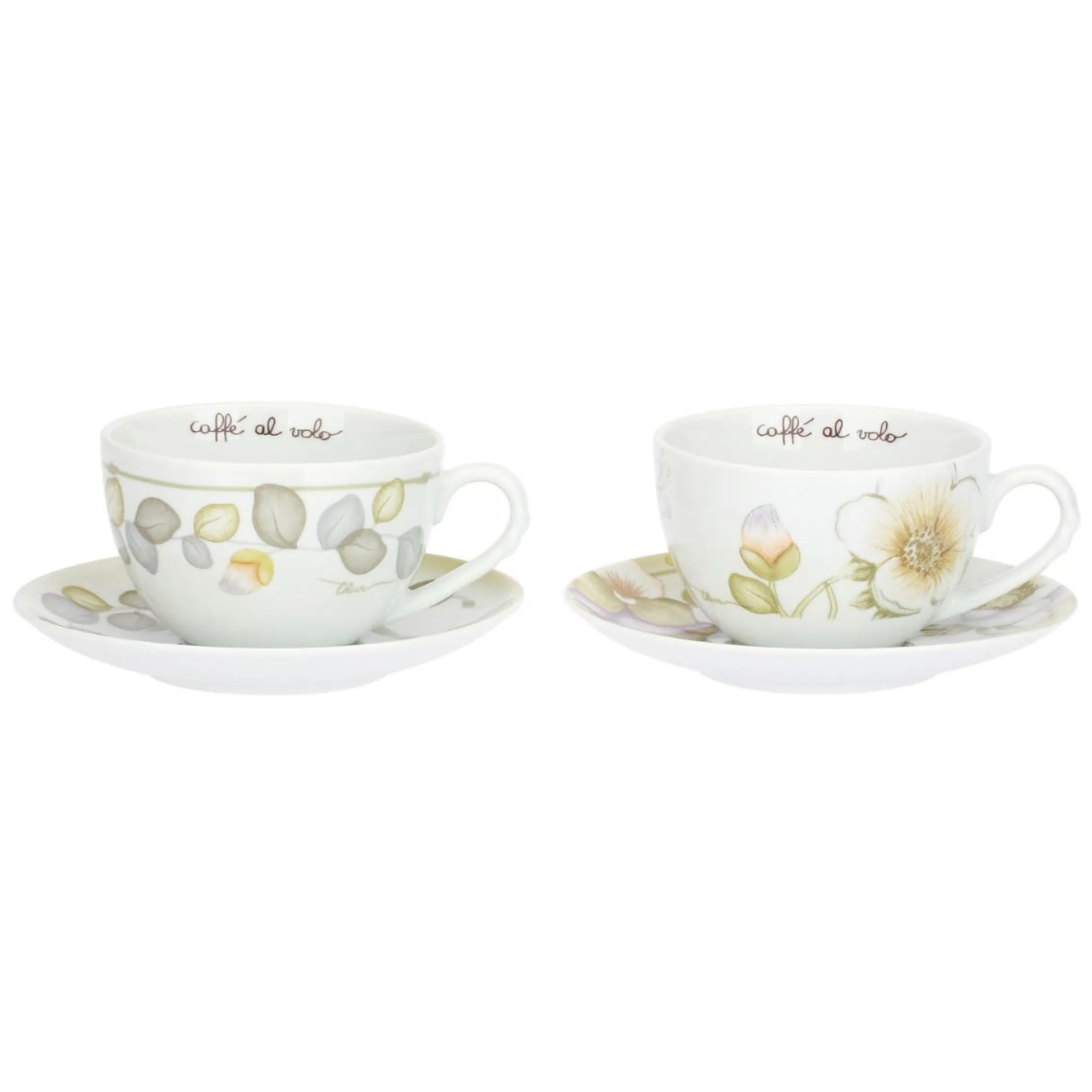 THUN Set 2 tazze colazione con piattino in porcellana Bloom* Set Tazzine E Tazze