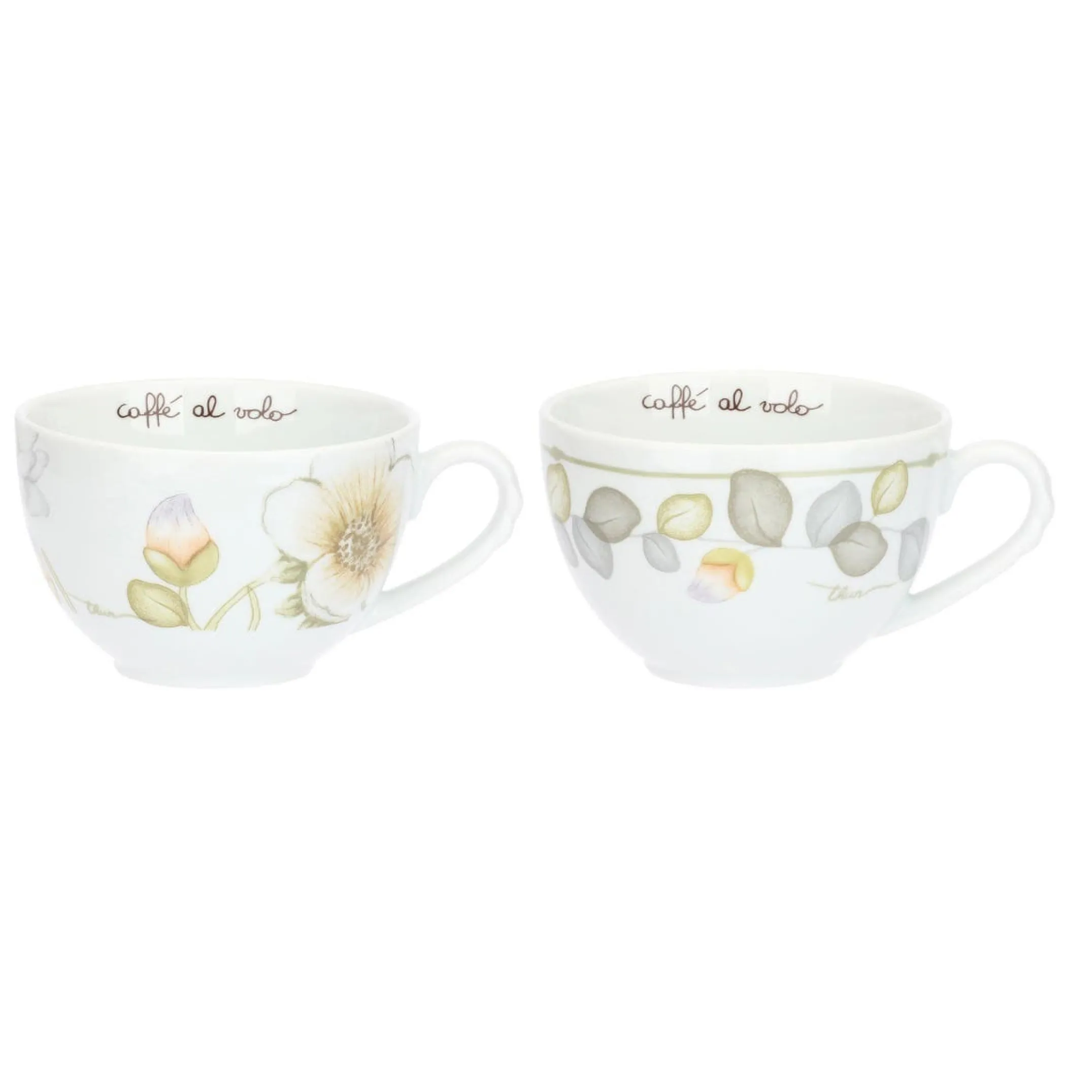 THUN Set 2 tazze colazione con piattino in porcellana Bloom* Set Tazzine E Tazze