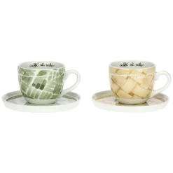 THUN Set 2 tazze colazione con piattino in porcellana AbbracciAMI* Set Tazzine E Tazze