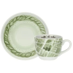 THUN Set 2 tazze colazione con piattino in porcellana AbbracciAMI* Set Tazzine E Tazze