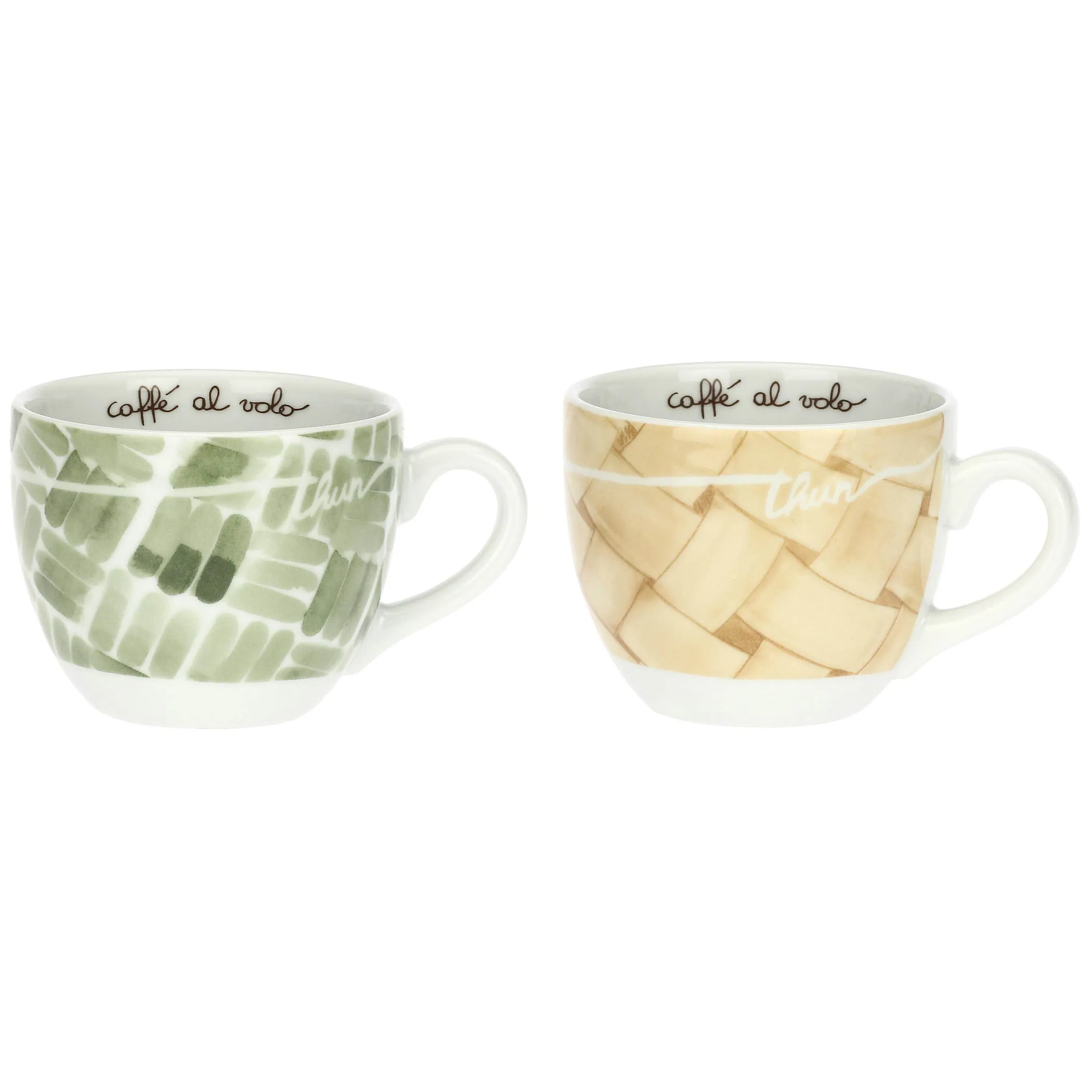 THUN Set 2 tazze colazione con piattino in porcellana AbbracciAMI* Set Tazzine E Tazze