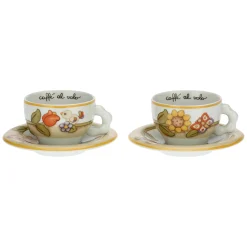 THUN Set 2 tazze Country con fiori, farfalla e uccellino medio* Country|Set Tazzine E Tazze