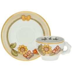 THUN Set 2 tazze Country con fiori, farfalla e uccellino medio* Country|Set Tazzine E Tazze