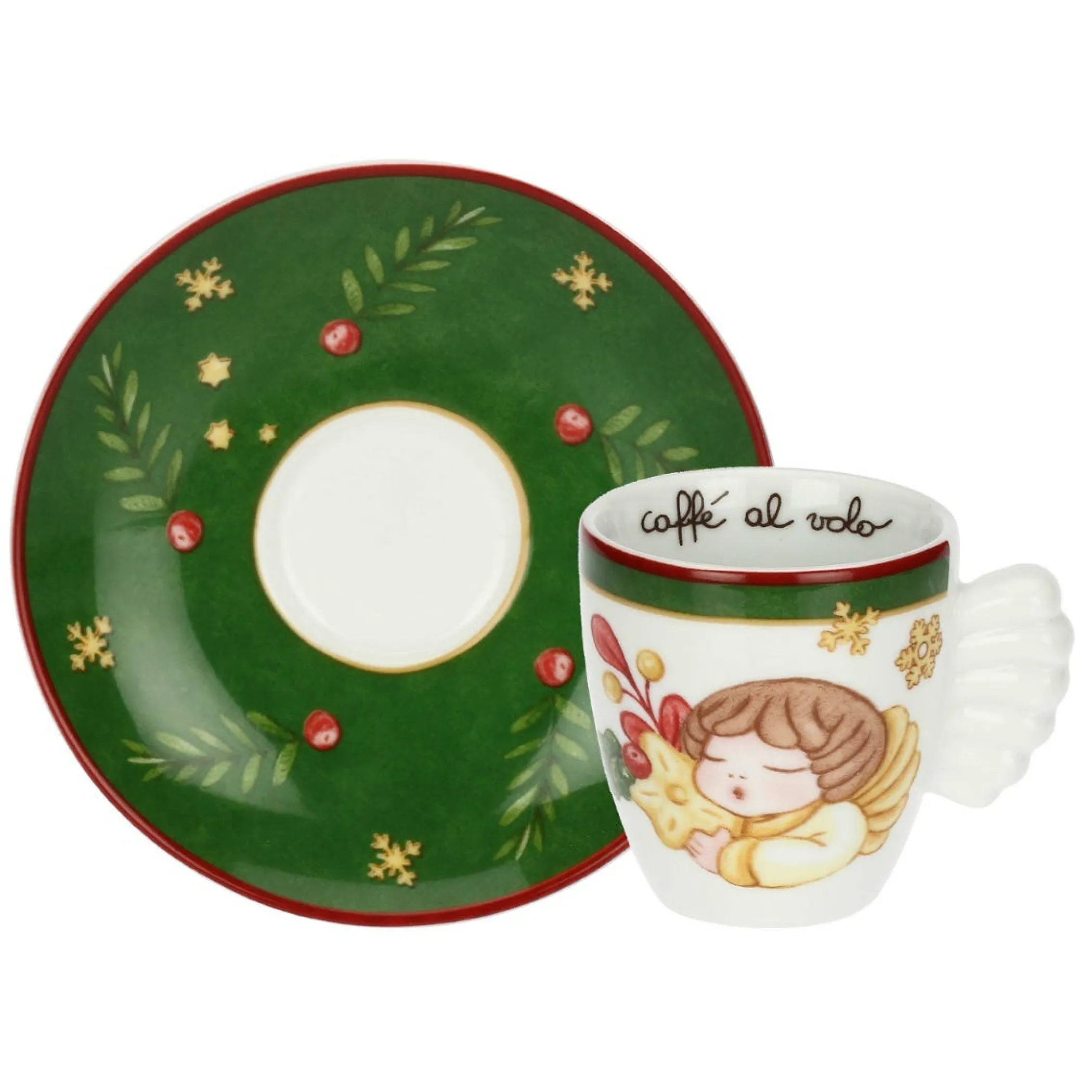 THUN Set 2 tazzine espresso e zuccheriera in porcellana Sorprese di Natale* Set Tazzine E Tazze|Accessori Natalizi Per La Tavola