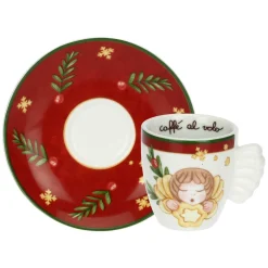 THUN Set 2 tazzine espresso e zuccheriera in porcellana Sorprese di Natale* Set Tazzine E Tazze|Accessori Natalizi Per La Tavola
