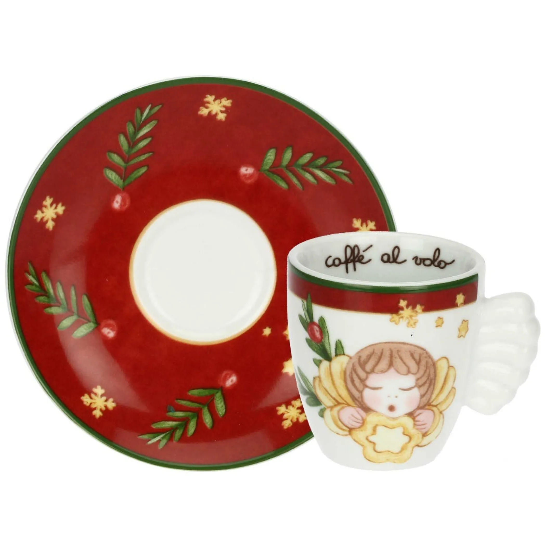 THUN Set 2 tazzine espresso e zuccheriera in porcellana Sorprese di Natale* Set Tazzine E Tazze|Accessori Natalizi Per La Tavola