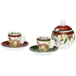 THUN Set 2 tazzine espresso e zuccheriera in porcellana Sorprese di Natale* Set Tazzine E Tazze|Accessori Natalizi Per La Tavola