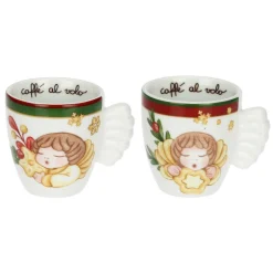 THUN Set 2 tazzine espresso e zuccheriera in porcellana Sorprese di Natale* Set Tazzine E Tazze|Accessori Natalizi Per La Tavola