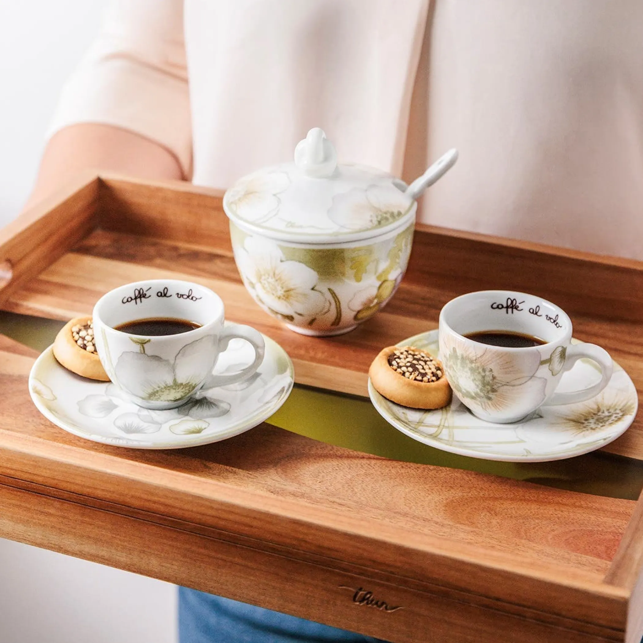 THUN Set 2 tazzine espresso e zuccheriera in porcellana Bloom* Set Tazzine E Tazze