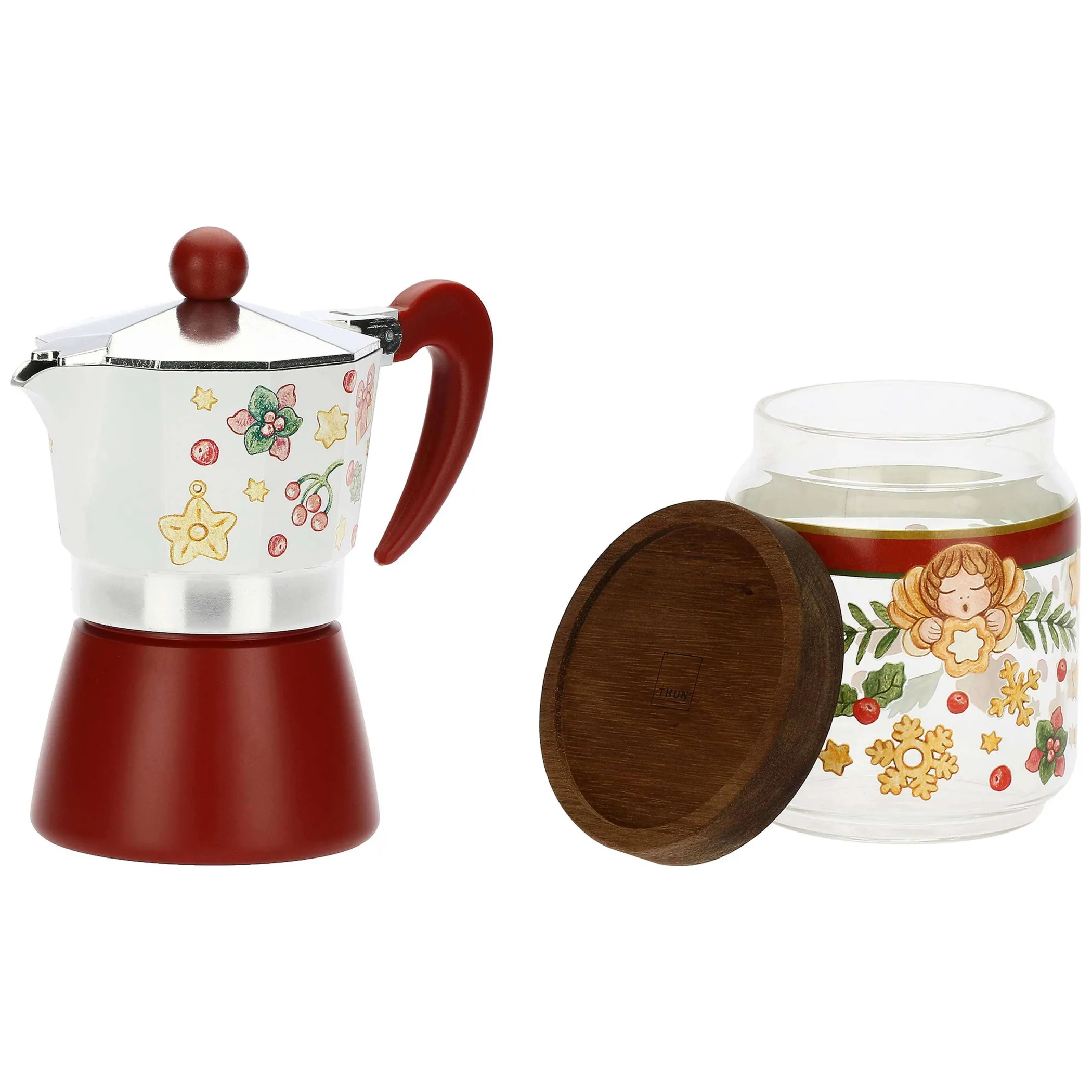 THUN Set caffettiera e barattolo porta caffè Sorprese di Natale* Teiere, Caffettiere|Accessori Natalizi Per La Tavola