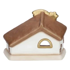 THUN Set capanna con stella cometa e Sacra Famiglia con Gesù, Giuseppe e Maria rosso* Presepe