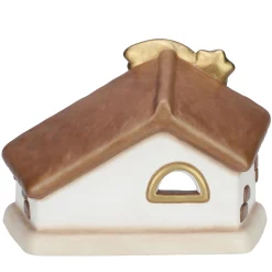 THUN Set capanna con stella cometa e Sacra Famiglia con Gesù, Giuseppe e Maria rosso* Presepe