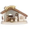 THUN Set capanna con stella cometa e Sacra Famiglia con Gesù, Giuseppe e Maria bianco* Presepe