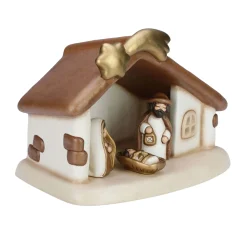 THUN Set capanna con stella cometa e Sacra Famiglia con Gesù, Giuseppe e Maria bianco* Presepe