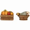 THUN Set cassetta frutta e cesto con pesce in ceramica Presepe Classico* Presepe