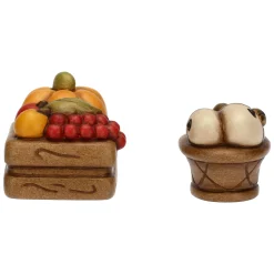 THUN Set cassetta frutta e cesto con pesce in ceramica Presepe Classico* Presepe