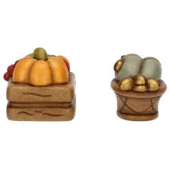 THUN Set cassetta frutta e cesto con pesce in ceramica Presepe Classico* Presepe