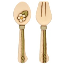 THUN Set cucchiaio e forchetta da parete in ceramica Country Bloom, piccolo* Posate E Utensili