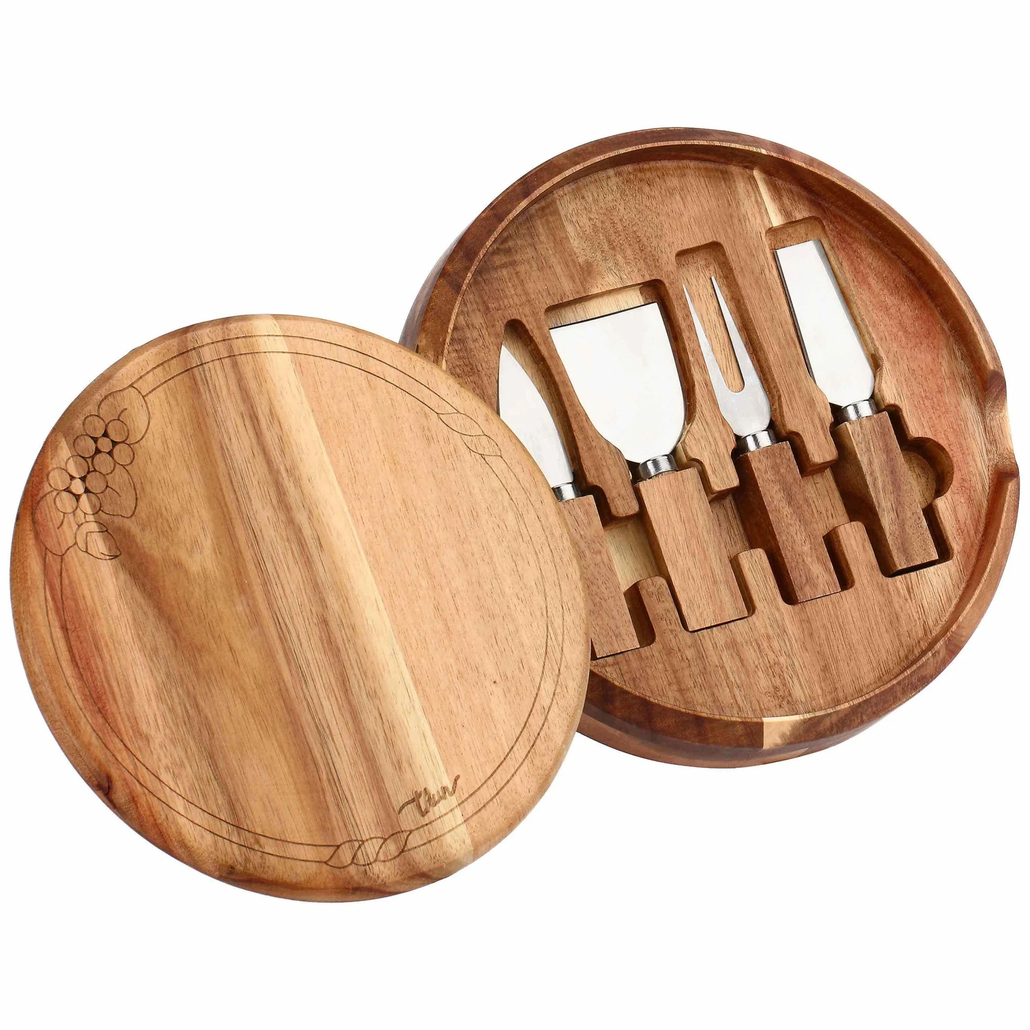 THUN Set tagliere con coltelli formaggio, Bloom* Altri Complementi Per La Tavola