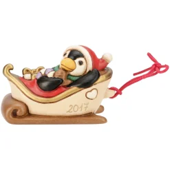 THUN Slitta componibile con pinguino 2017 mini* Addobbi Natalizi