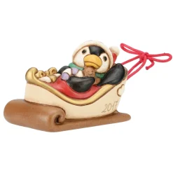 THUN Slitta componibile con pinguino 2017 mini* Addobbi Natalizi