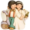 THUN Sposini in ceramica su moto con fiori, maxi* Bomboniere Anniversario|Bomboniere Matrimonio