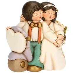 THUN Sposini in ceramica su moto con fiori, maxi* Bomboniere Anniversario|Bomboniere Matrimonio