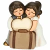 THUN Sposini in viaggio con cuore e valigia in ceramica, piccoli* Bomboniere Anniversario|Bomboniere Matrimonio