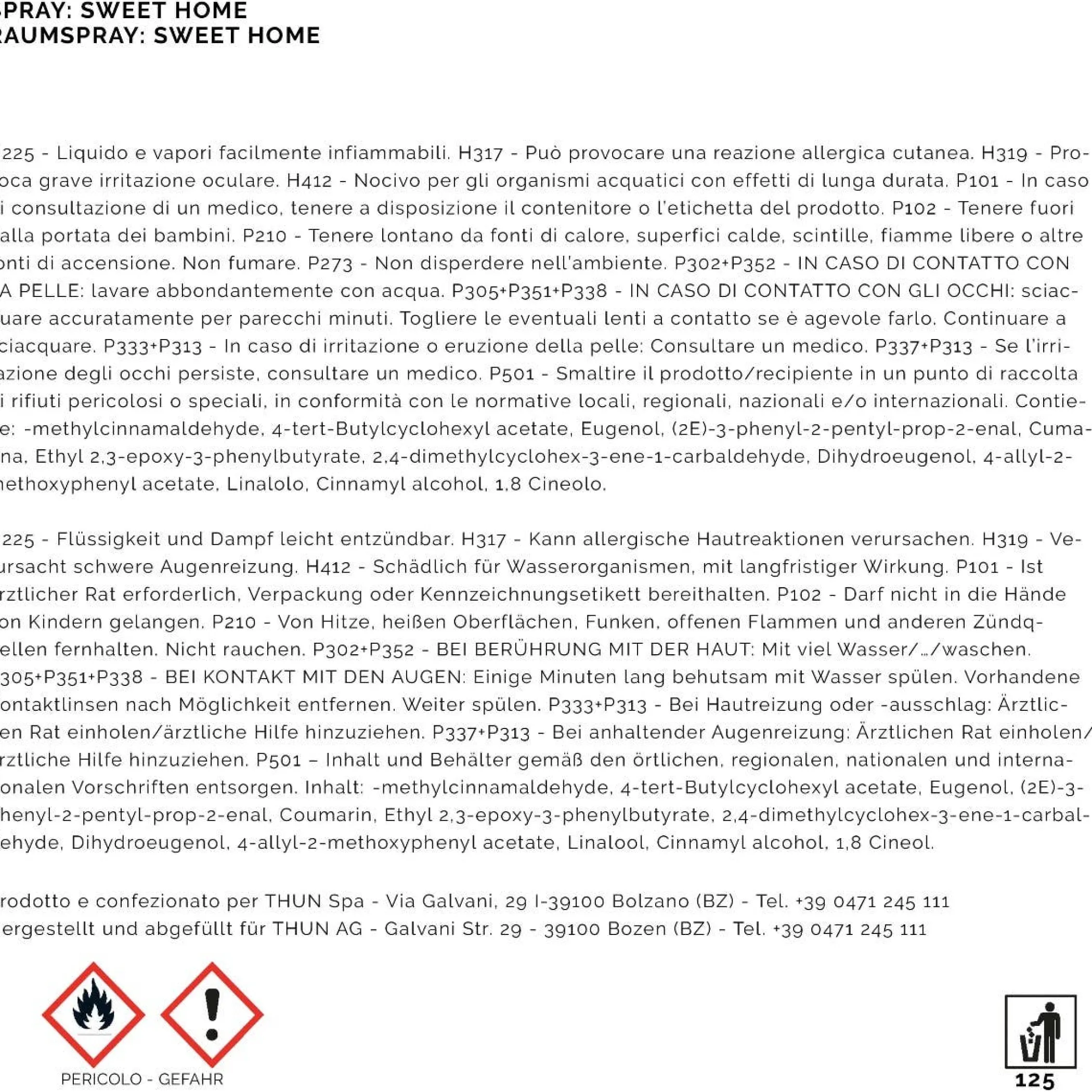 THUN Spray per ambiente Sweet Home 125 ml* Profumatori