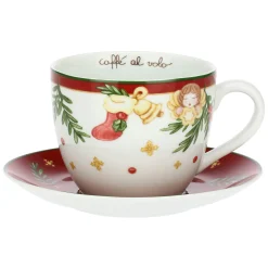 THUN Tazza colazione con piattino in porcellana Sorprese di Natale* Set Tazzine E Tazze|Accessori Natalizi Per La Tavola
