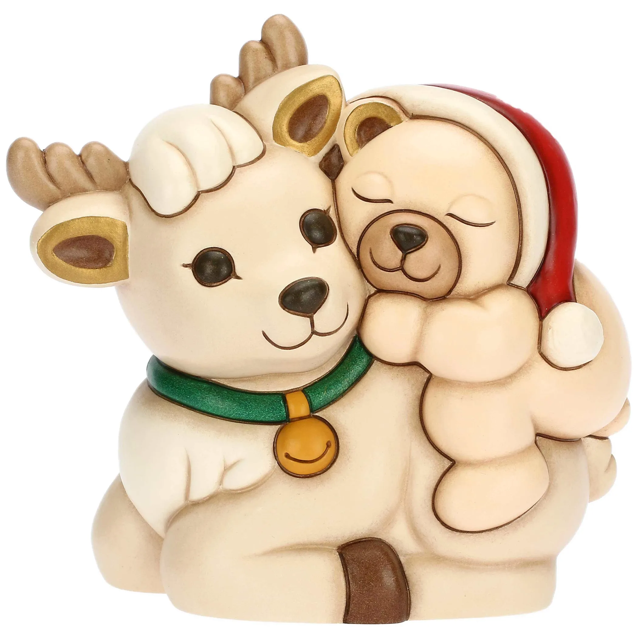 THUN Teddy a cavallo della Renna Robin in ceramica, medio* Teddy|Addobbi Natalizi