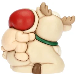 THUN Teddy a cavallo della Renna Robin in ceramica, medio* Teddy|Addobbi Natalizi