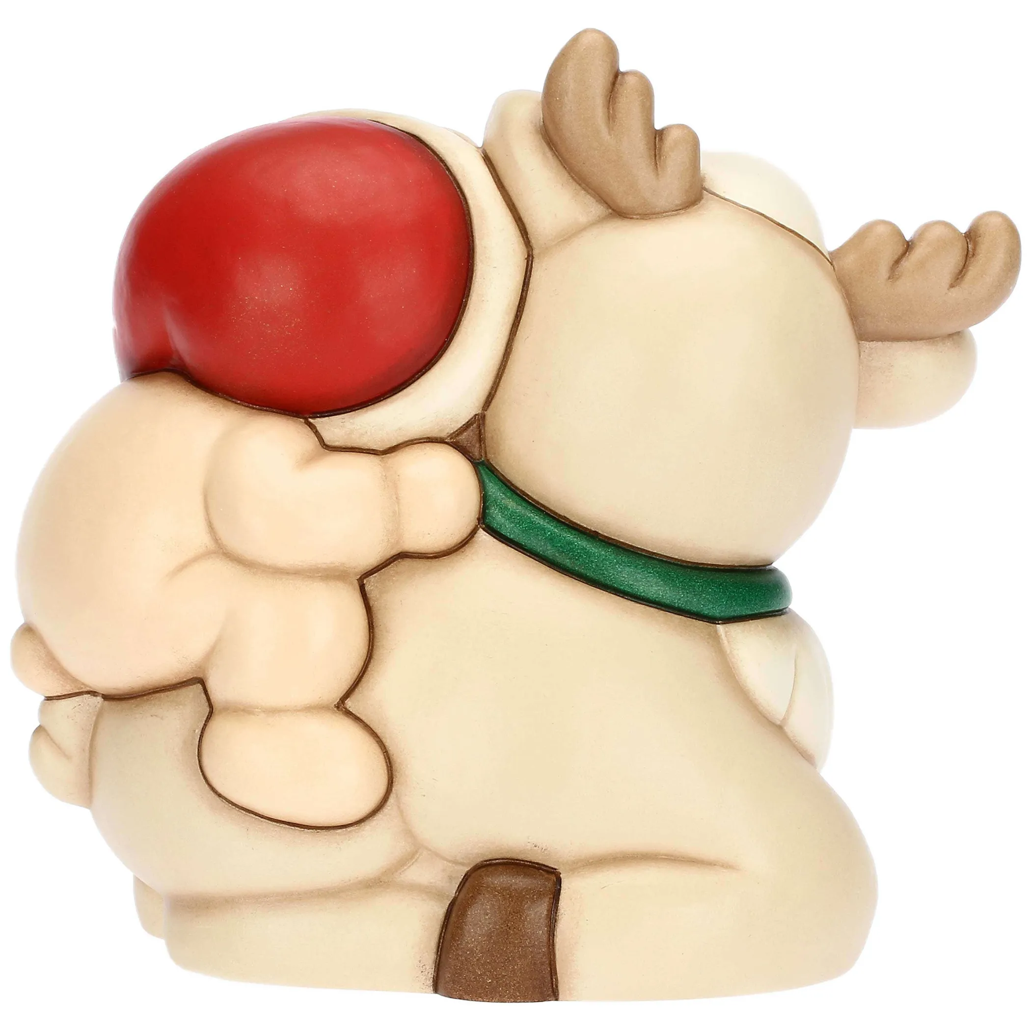 THUN Teddy a cavallo della Renna Robin in ceramica, medio* Teddy|Addobbi Natalizi