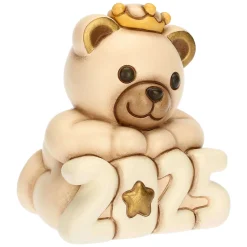 THUN Teddy Buon Anno 2025 in ceramica* Figure|Addobbi Natalizi