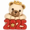 THUN Teddy Buon Anno 2025 in ceramica* Teddy|Addobbi Natalizi