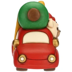 THUN Teddy e gnomo Oliver con macchina in ceramica* Figure|Addobbi Natalizi