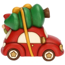 THUN Teddy e gnomo Oliver con macchina in ceramica* Figure|Addobbi Natalizi