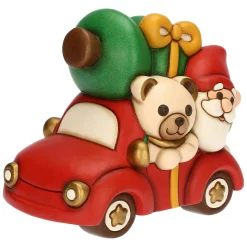 THUN Teddy e gnomo Oliver con macchina in ceramica* Figure|Addobbi Natalizi
