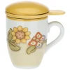 THUN Tisaniera in porcellana Country con girasole e farfalla* Country|Mug Tazze E Tisaniere