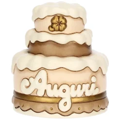 THUN Top cake con scritta "Auguri" in ceramica* Bomboniere Anniversario|Cake Topper